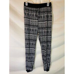 CONNECTION WOMENS JUNIORS JOGGER PANTS SIZE MEDIUM STRETCHY BLACK WHITE M